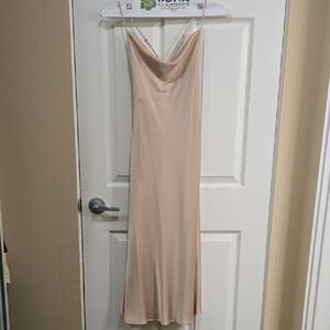 Show Me Your Mumu Verona Cowl Dress (Champagne Luxe Satin)
